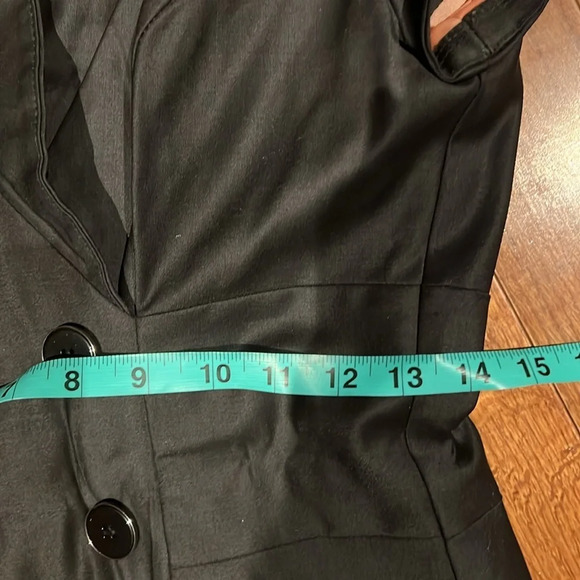 Le Chateau Black DoubleBreasted Virgin Wool Shirt Dress SZ Small - Picture 9 of 17